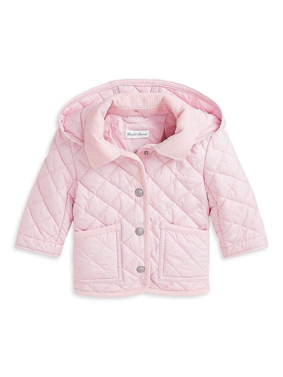Baby Girl's Quilted Hooded Jacket - Hint Of Pink - Size 24 Months