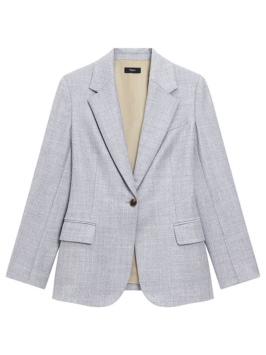 Women's Lynnia Slim-Fit Wool Blazer - New Light Heather - Size 10