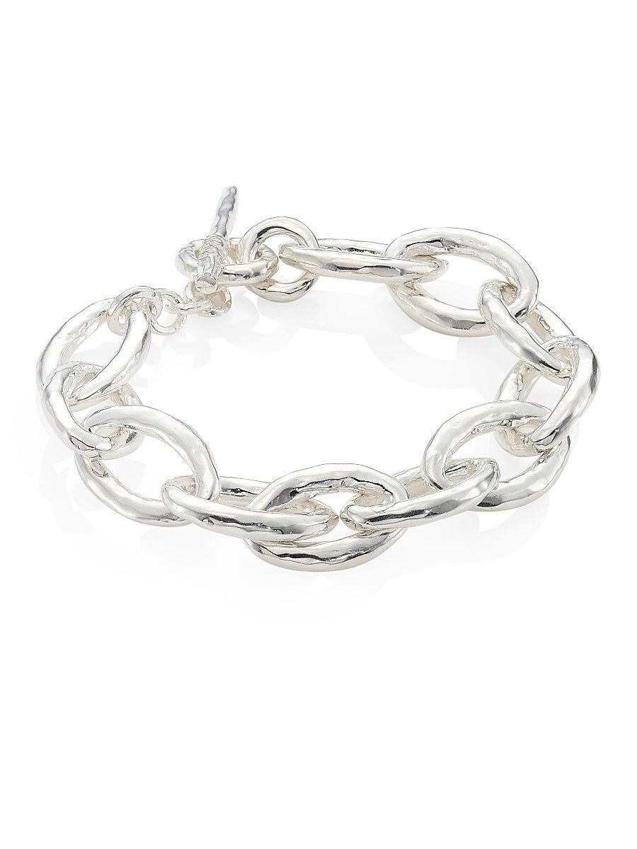 Women's Classico Mini Sterling Silver Hammered Bastille Link Bracelet - Silver