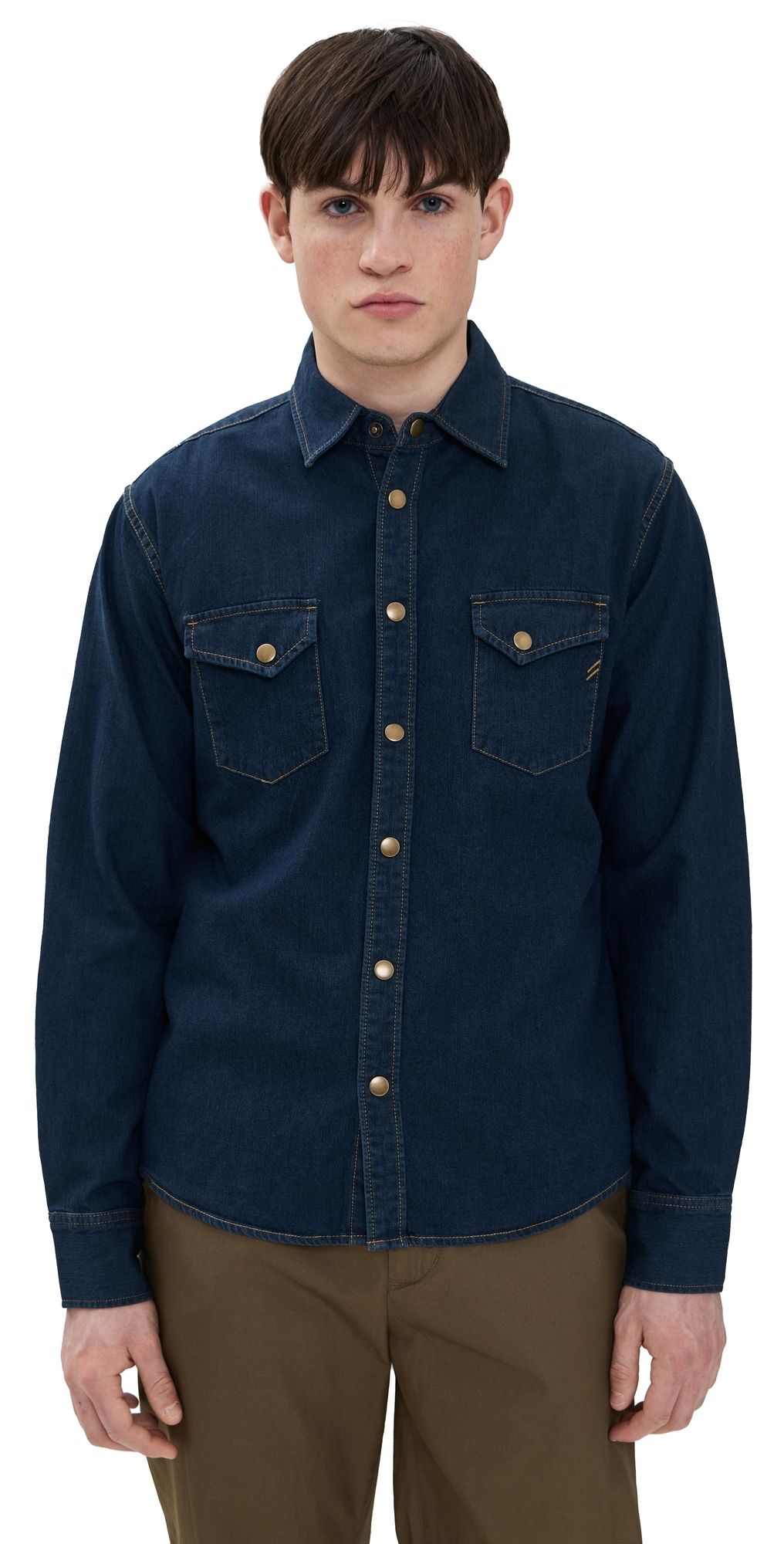 Billy Reid Shoals Denim Shirt Double Dye S