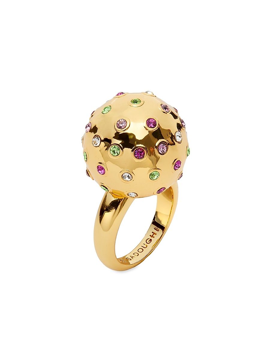 Women's Dome 14K-Gold-Plated & Crystal Ring - Jeweled Meadow - Size 7