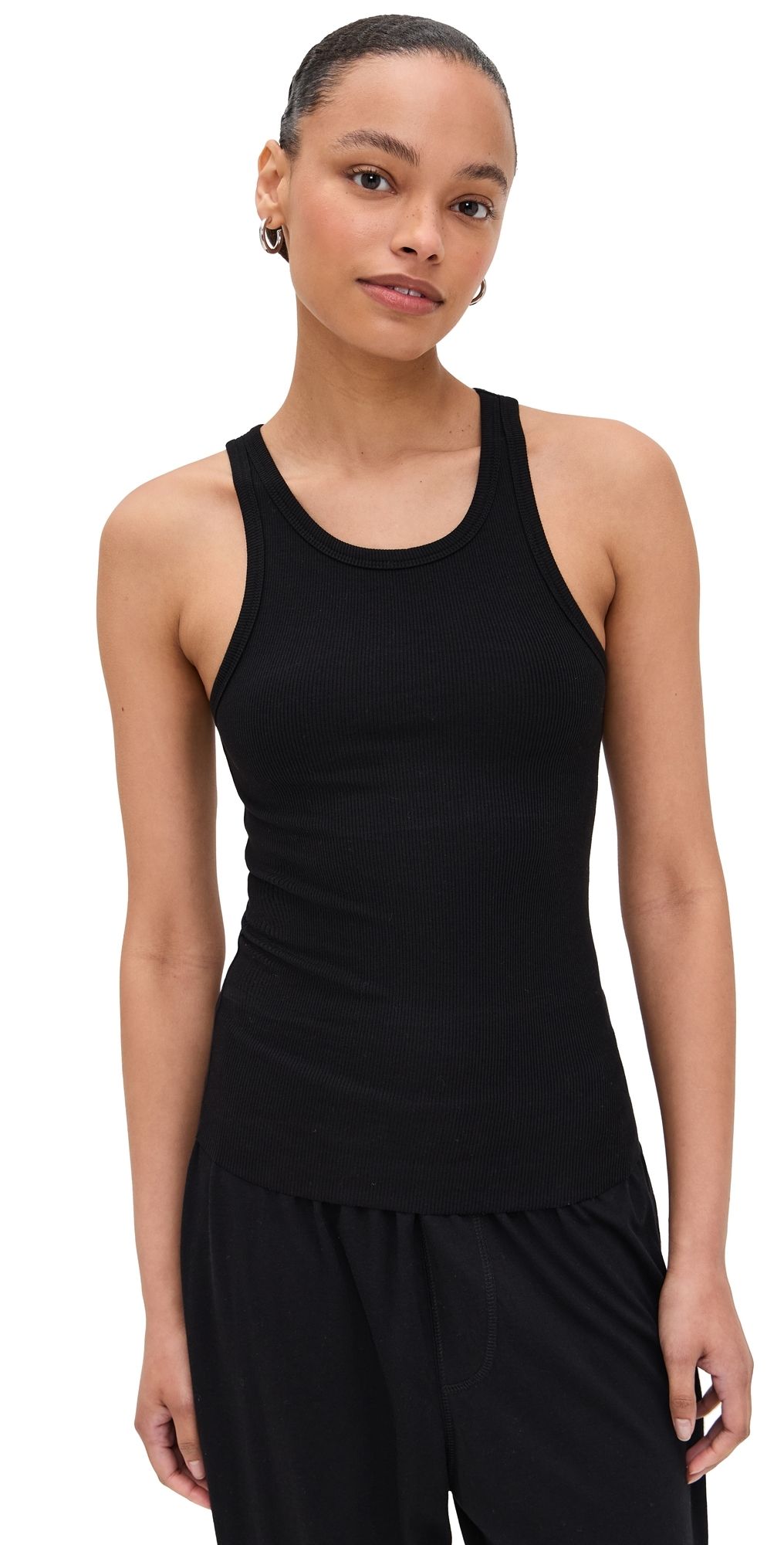 Éterne High Neck Fitted Tank Black S