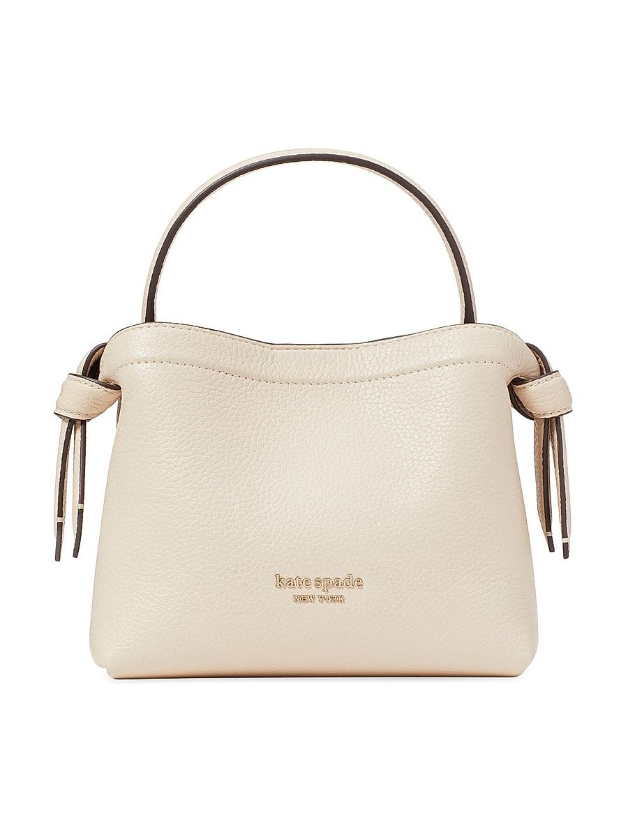 Women's Knott Mini Pebbled Leather Top Handle Bag - Milk Glass
