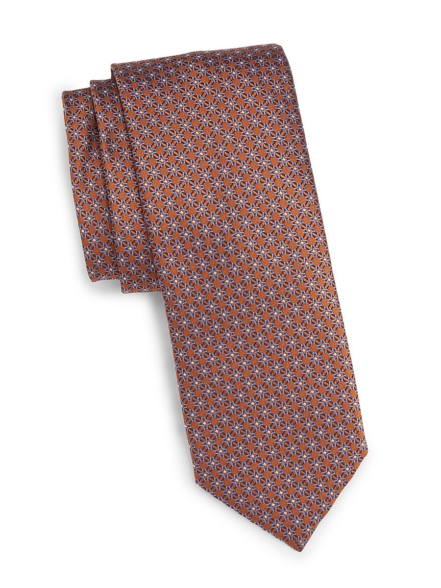 Men's Neat Silk Tie - Orange