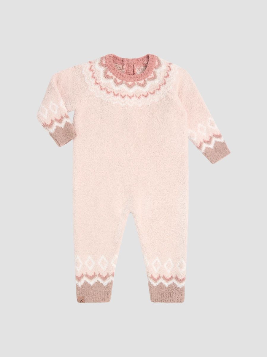 Barefoot Dreams Girl's Baby Girl's Cozychic Cable Fairisle Coveralls - Willow Multi - Size 12 Months