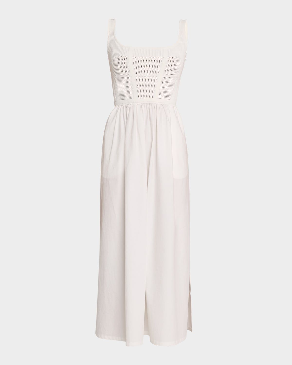 Kori Pointelle Mixed Media Midi Dress