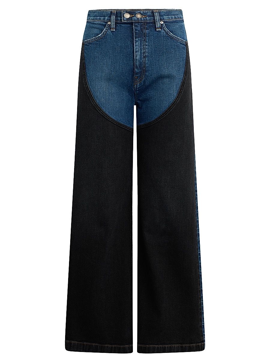 Women's Jodie Paneled Wide-Leg Jeans - Mixture - Size 28