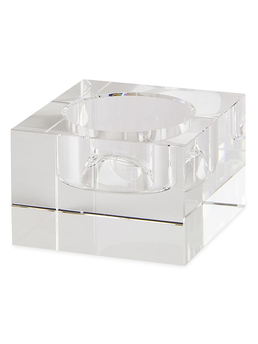 Clear Crystal Tealight Holder - Clear - Size Large