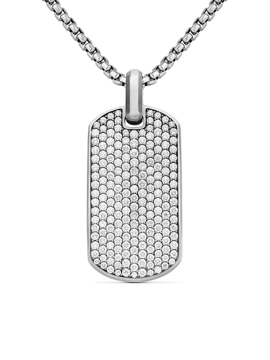 Men's Chevron Tag in Sterling Silver - Silver