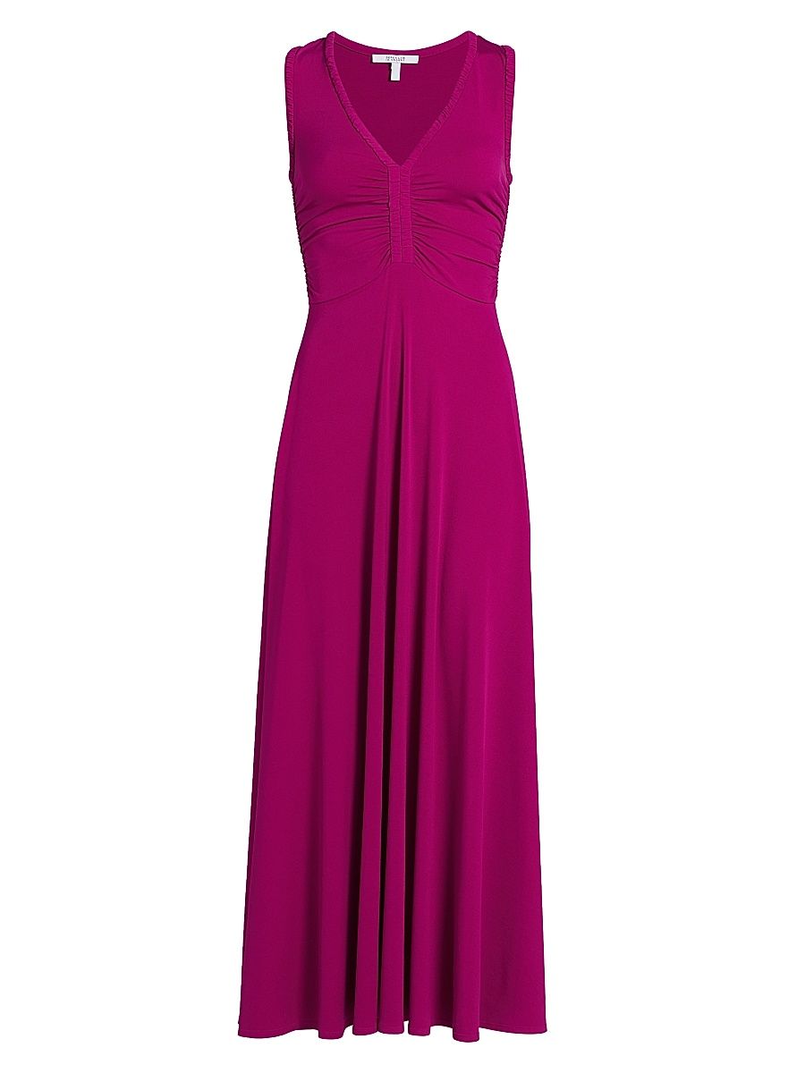 Women's Misha Jersey Ruched Maxi Dress - Berry - Size Large