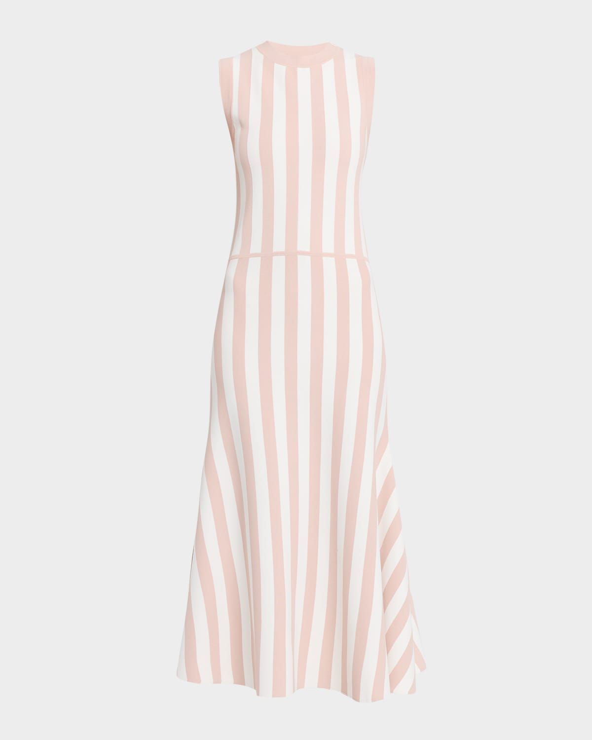 Faye Striped Knit Sleeveless Midi Dress