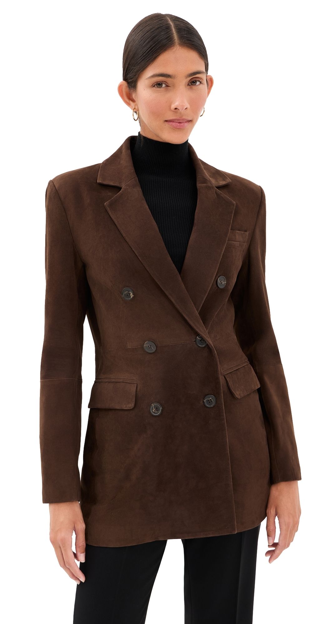 ARMA Safia Suede Blazer Mud Brown 40