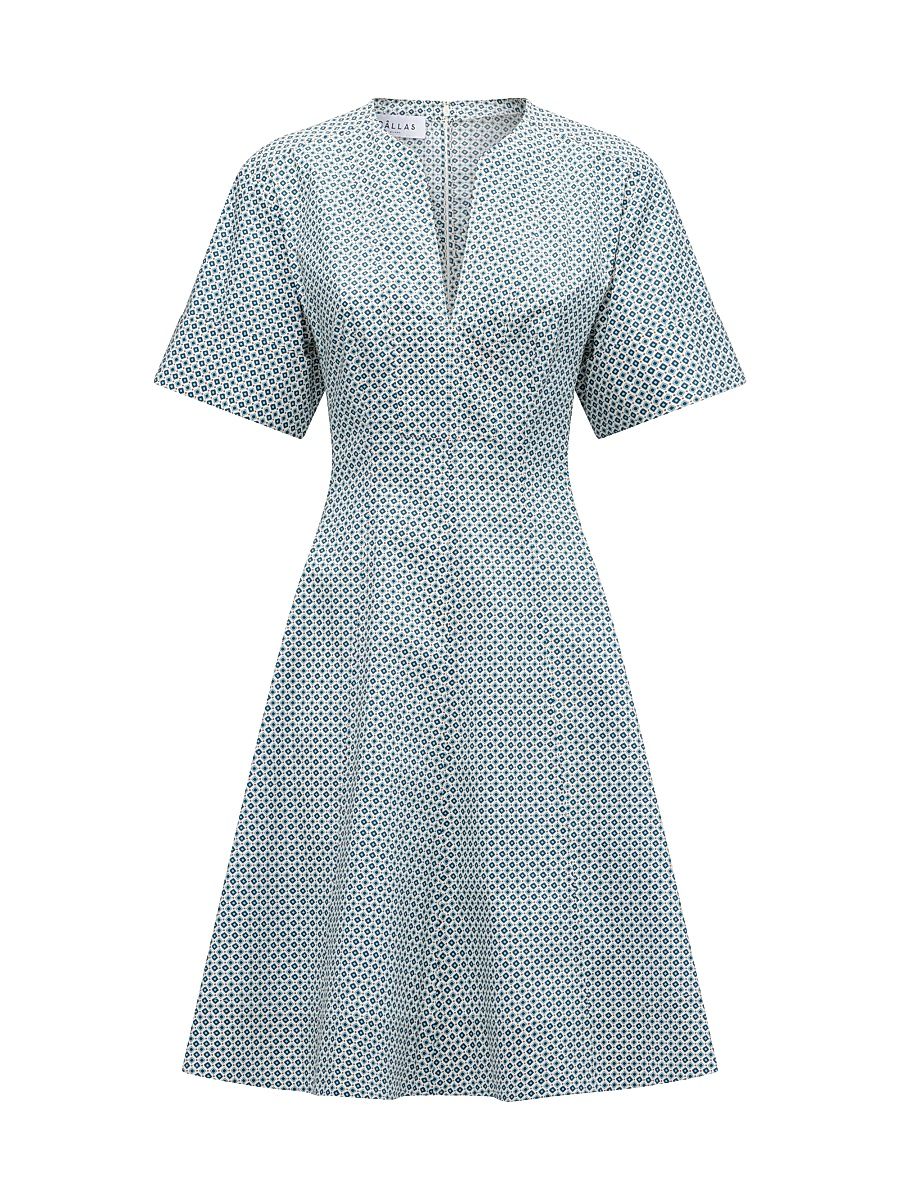 Women's Sora Flared Dress - Blue Print - Size 8