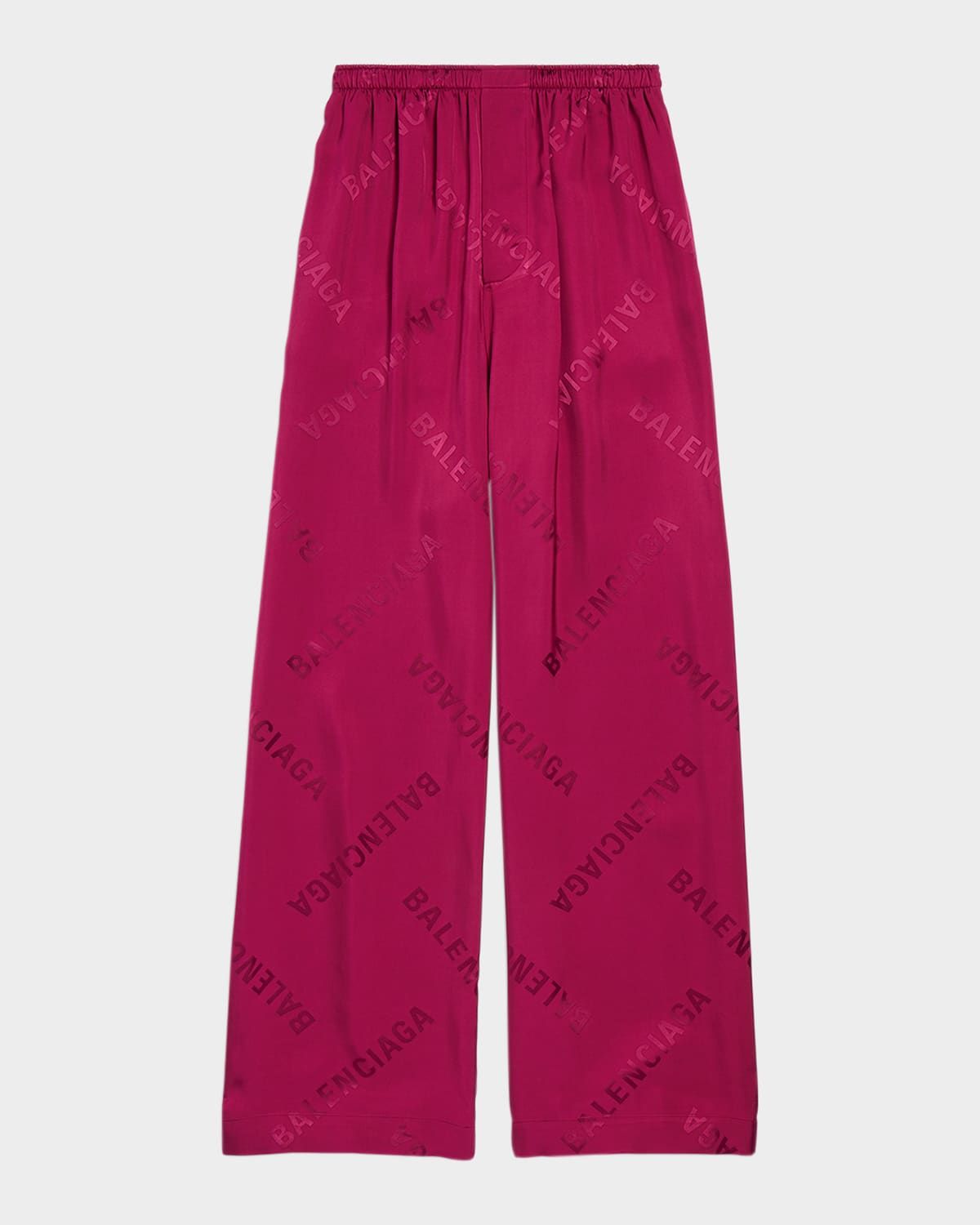 Logo Jacquard Wide-Leg Pajama Pants