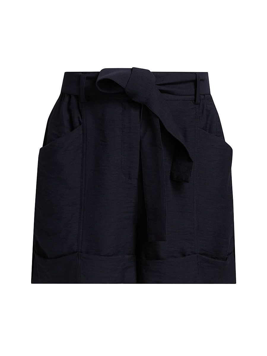Women's Avril Belted Shorts - Navy - Size 14