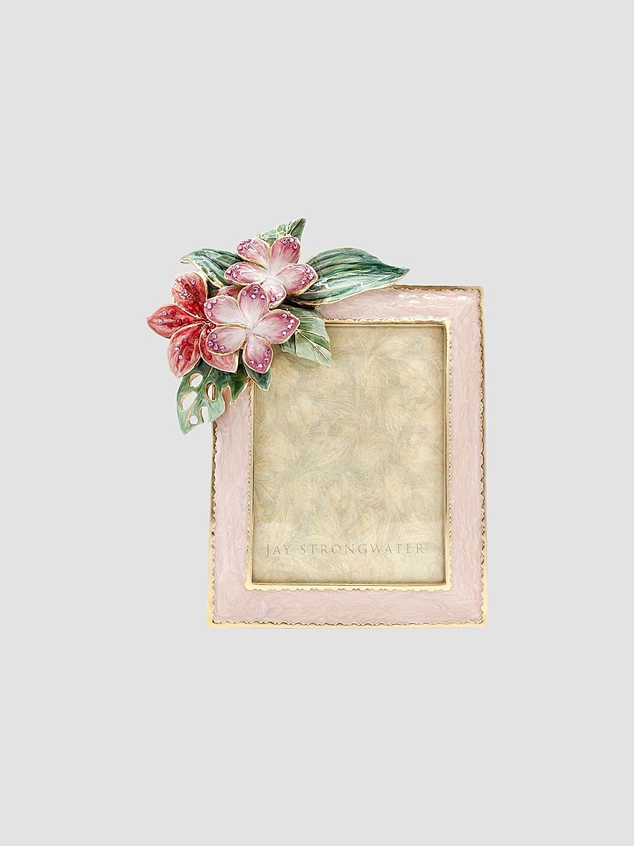 Jay Strongwater Amara 3" x 4" Tropical Flower Frame