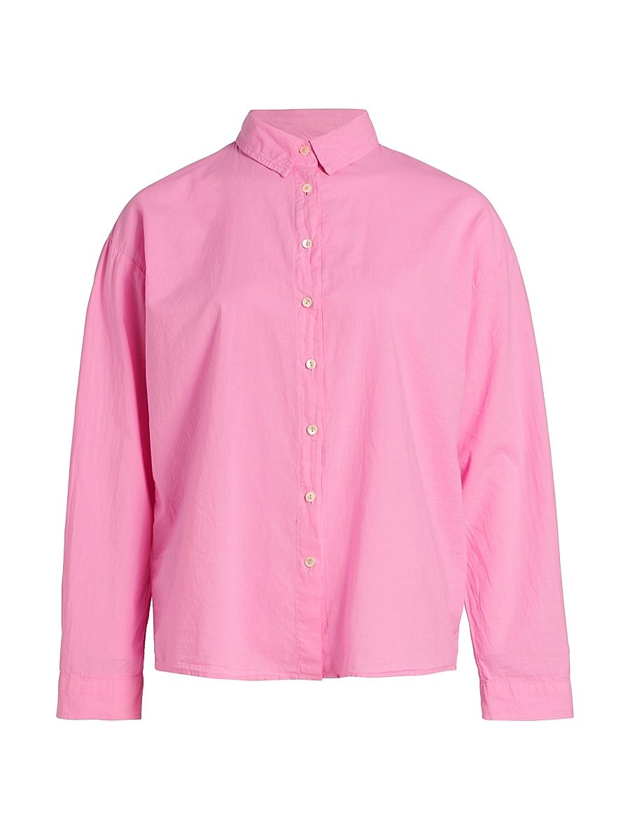 Women's Devyn Linen Button-Front Shirt - Flamingo - Size Medium