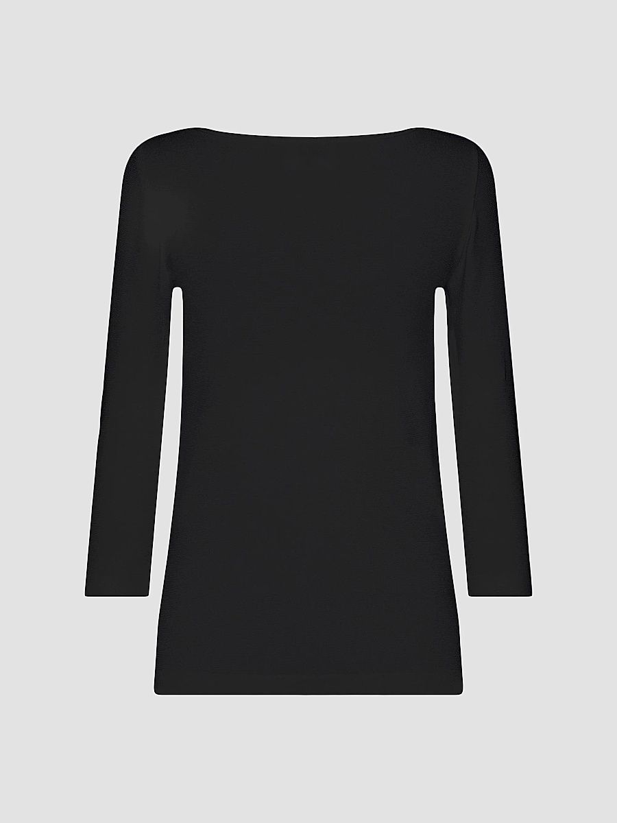 Wolford Women's Cordoba Boatneck Three-Quarter Sleeve Top - Black - Size Large