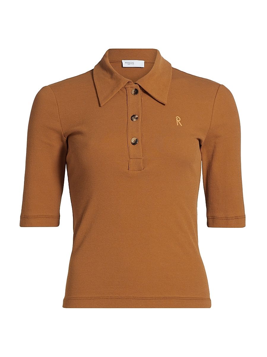 Women's Polo Cotton T-Shirt - Copper - Size Medium