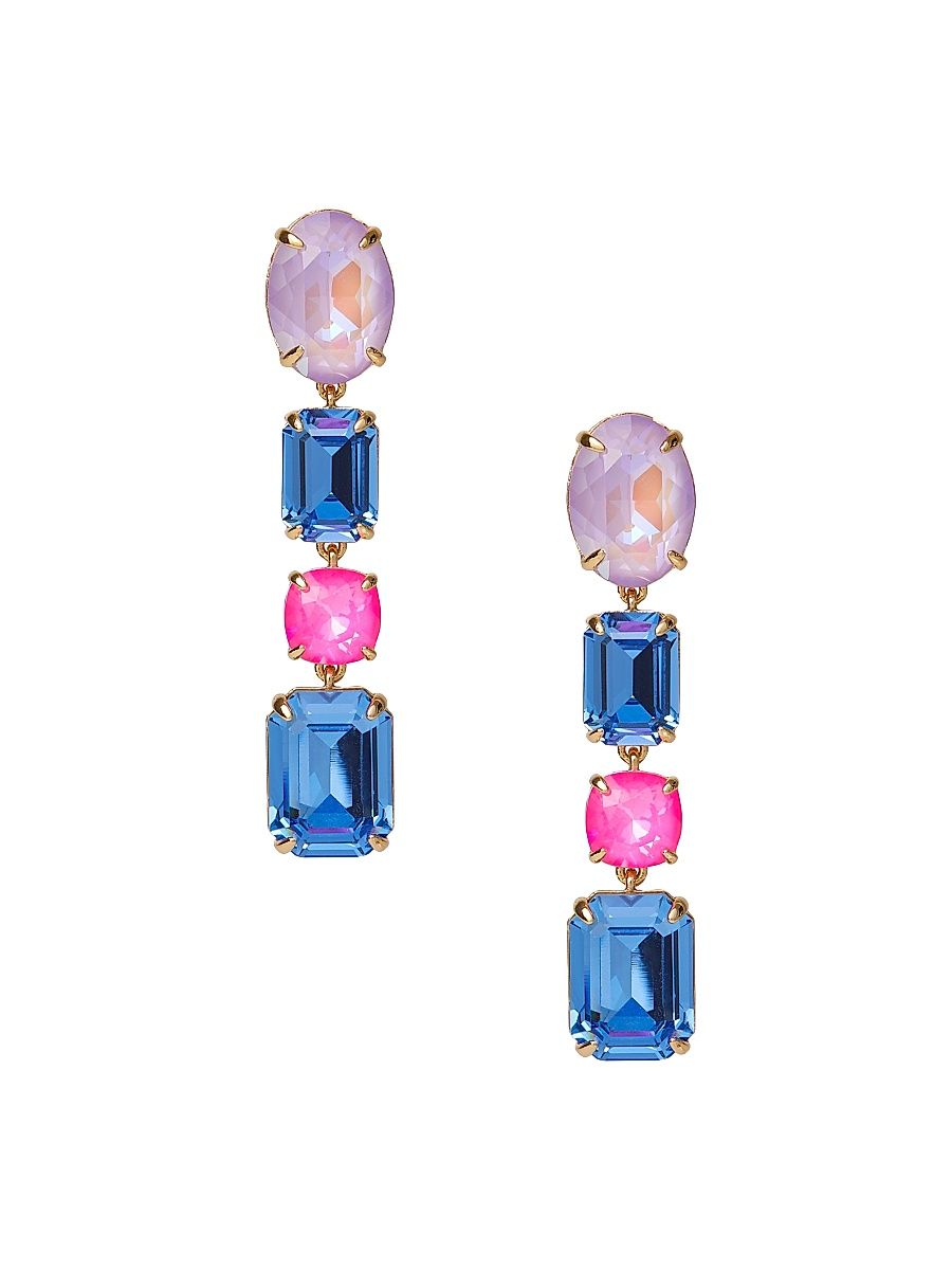 Women's 14K-Gold-Plated & Glass Crystal Drop Earrings - Rose Lavender