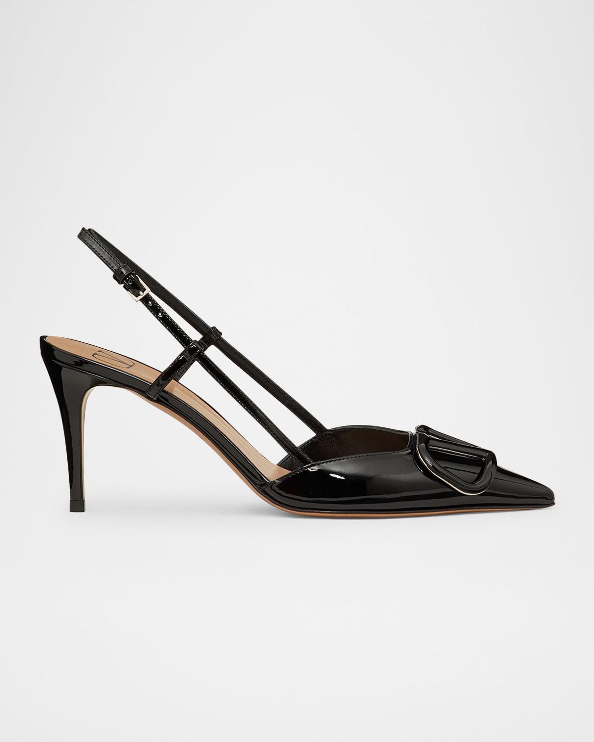 VLogo Signature Patent Leather Slingback Pumps