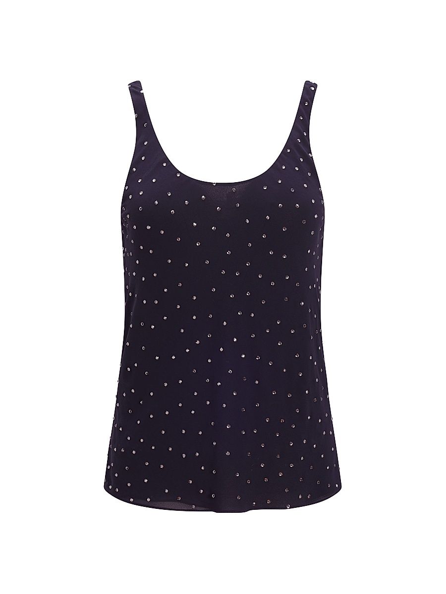 Women's Leitzel Embellished Sleeveless Top - Navy - Size 14