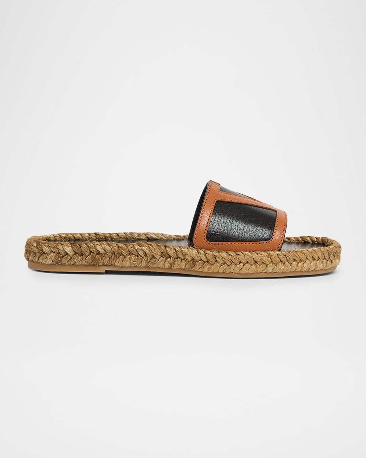Men & apos;s Leather Espadrille Slides