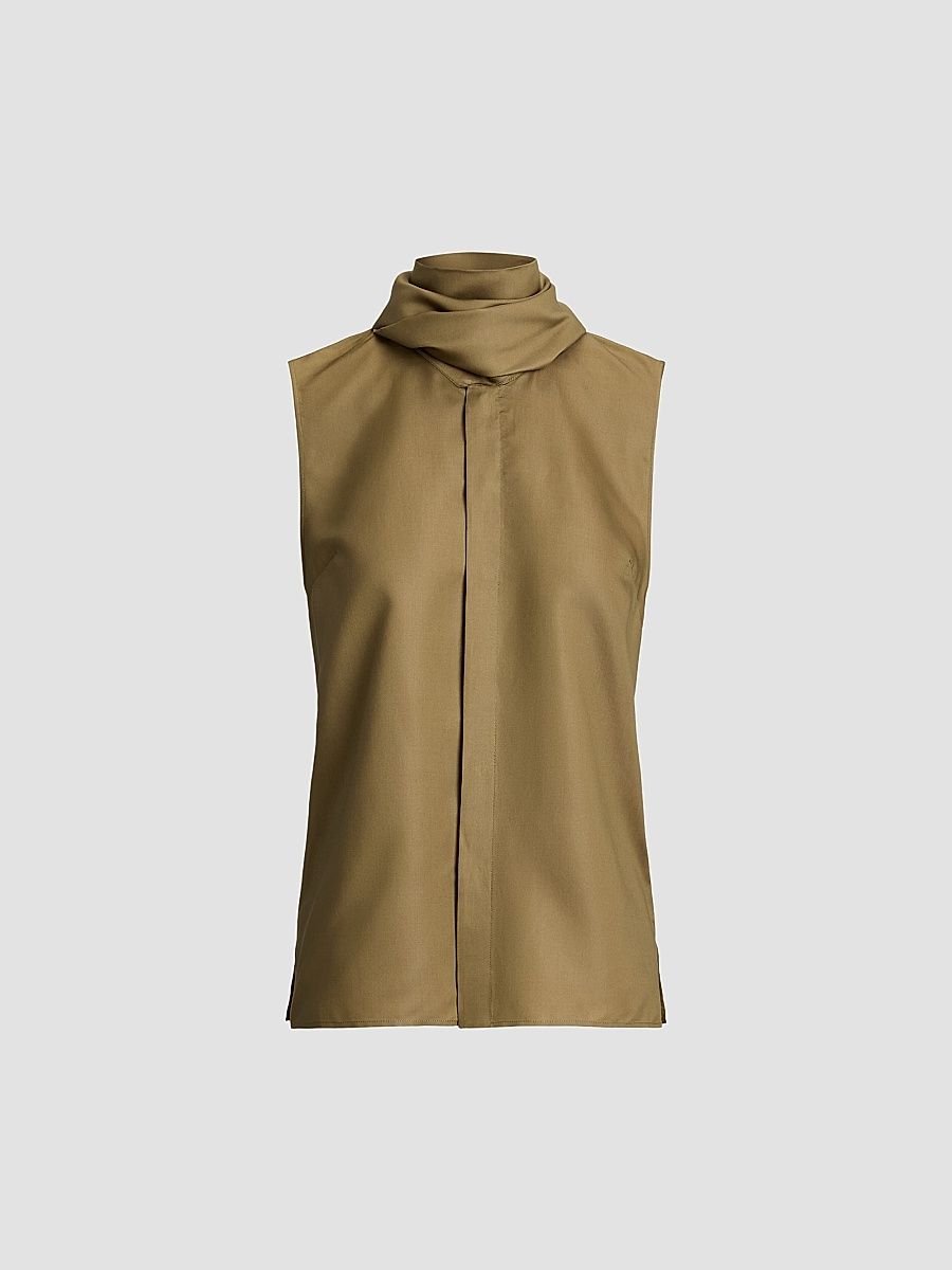 Women's Gilmore Satin Taffeta Top - Porcini - Size 8
