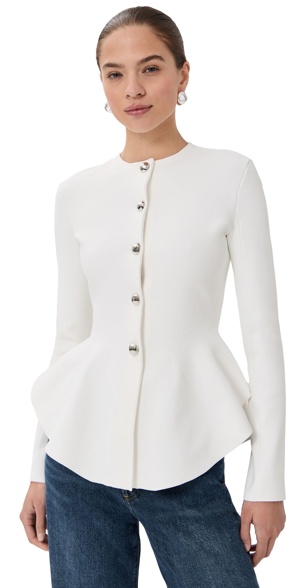 Proenza Schouler Dasha Jacket in Compact Viscose Off White S