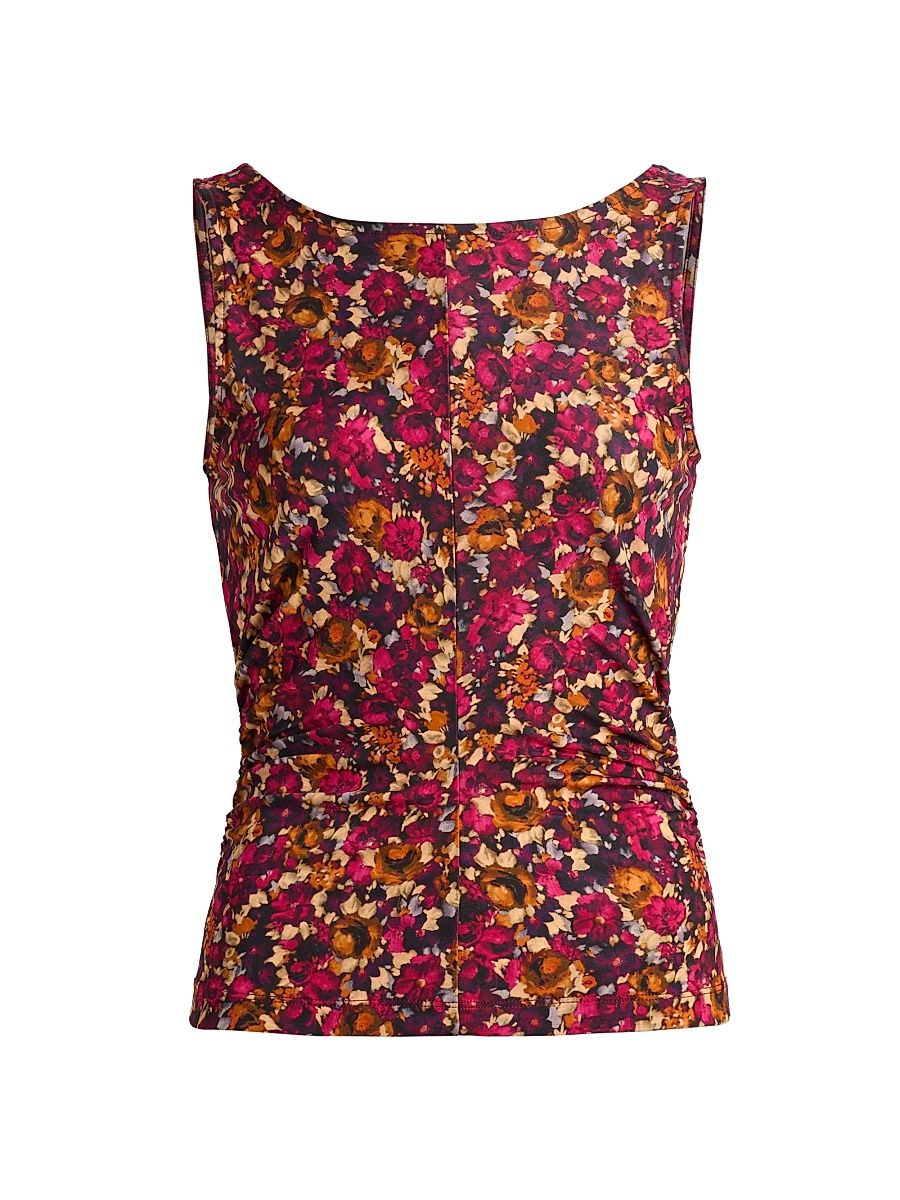 Women's Loulou Floral Sleeveless Top - Viola - Size XL