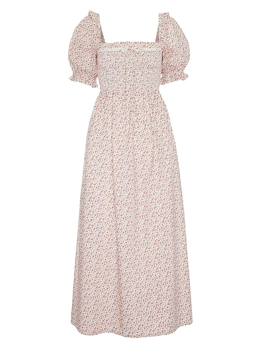 Women's The Scarlett Midi Nap Dress - Ivory Geo Ditsy - Size XXXL