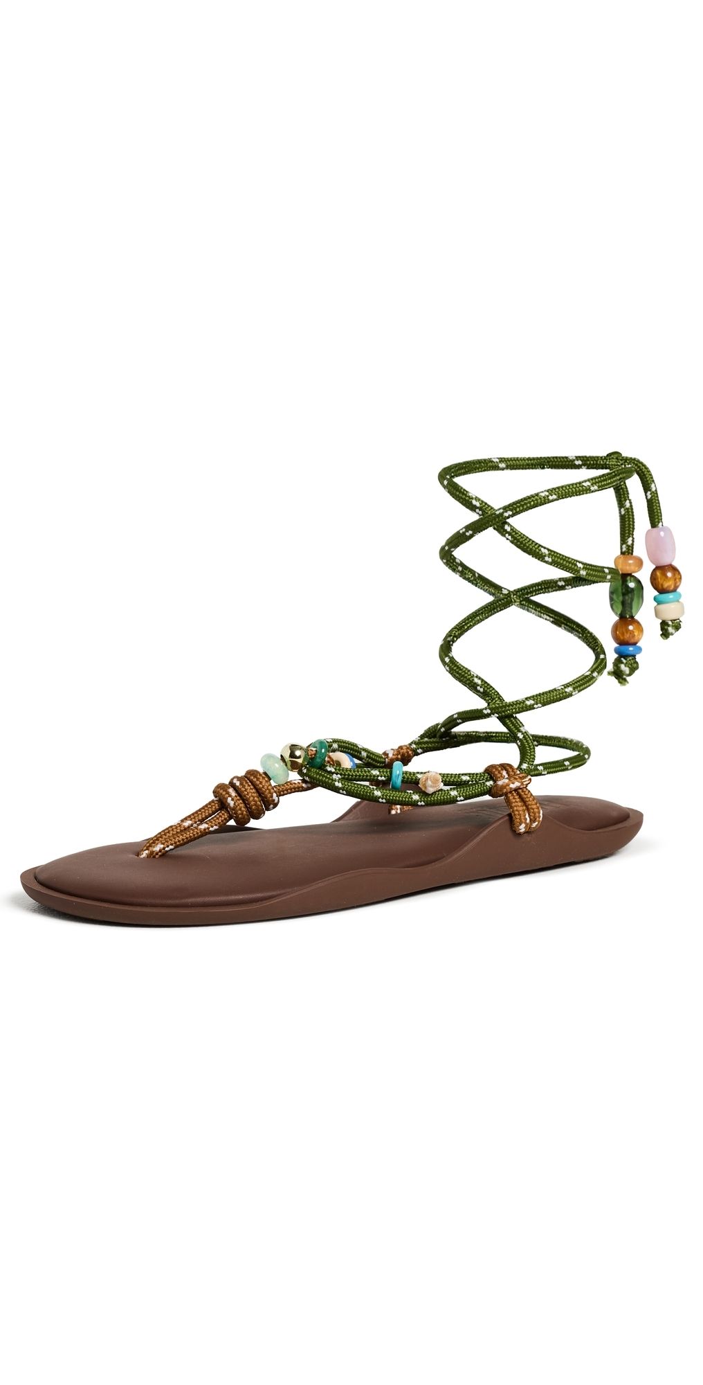 Flòwze Flòwze x Collanine Colorate Flo Twin Sandals Brown/Military Green 39