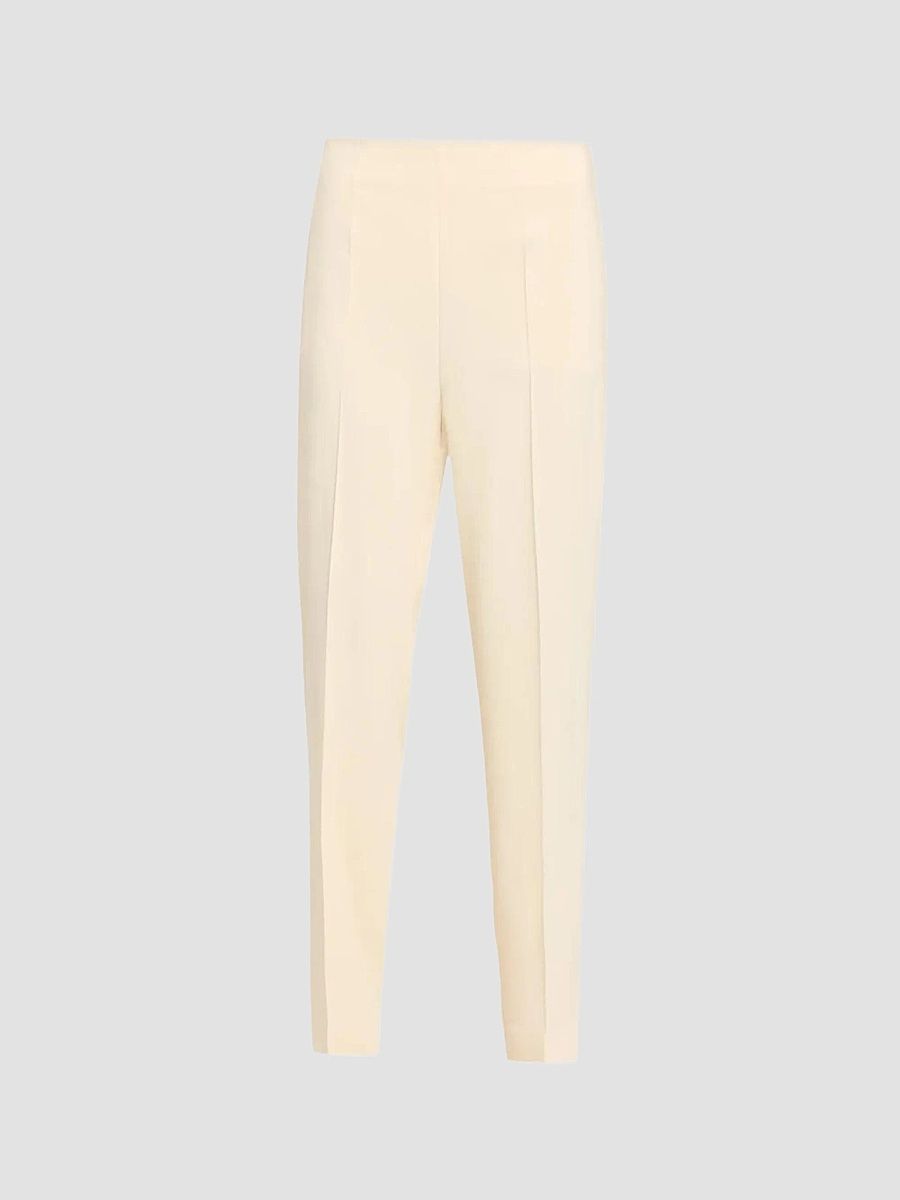Alberta Ferretti Women's Stretch Cady Trousers - Ivory - Size 12