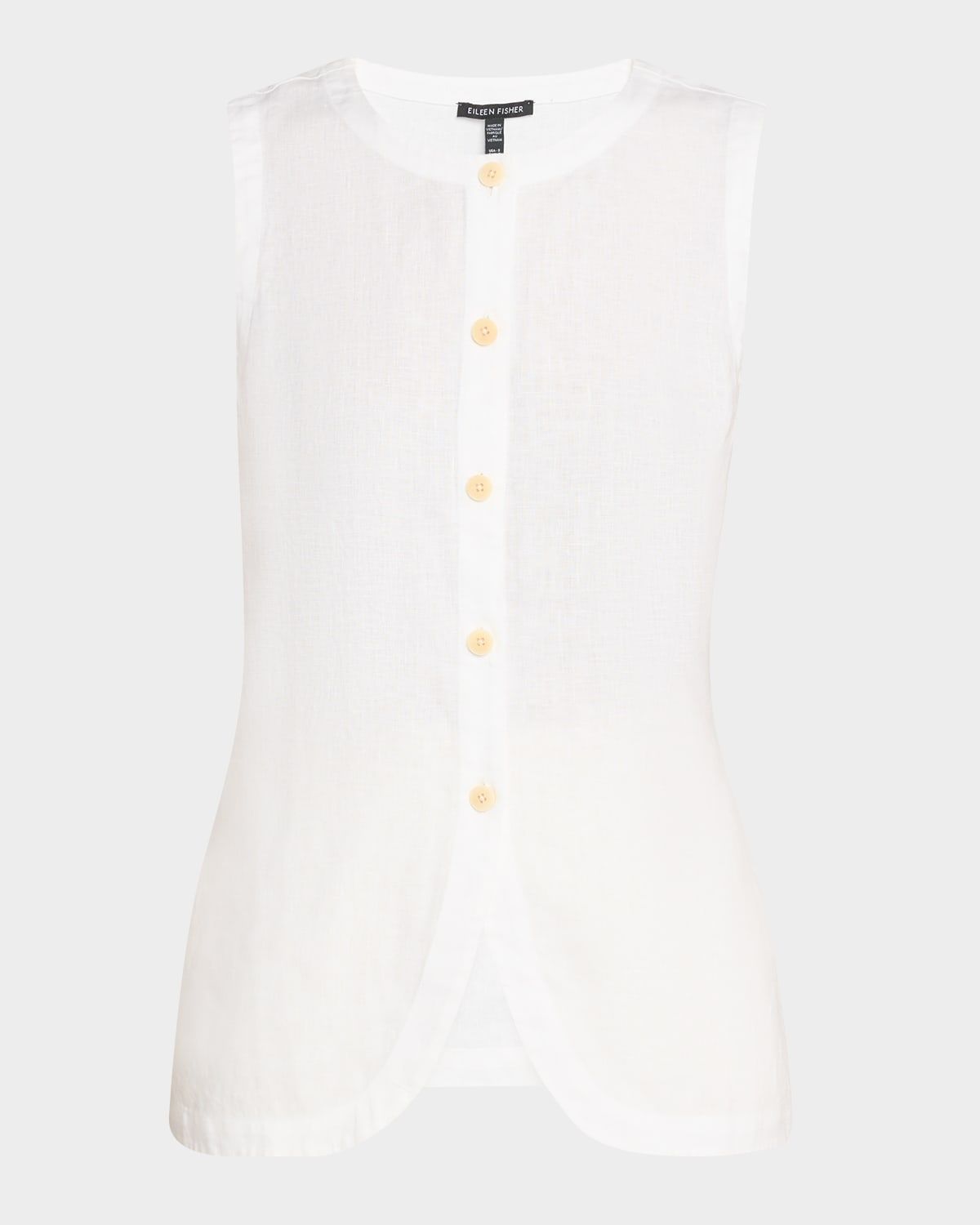 Button-Down Organic Linen Vest