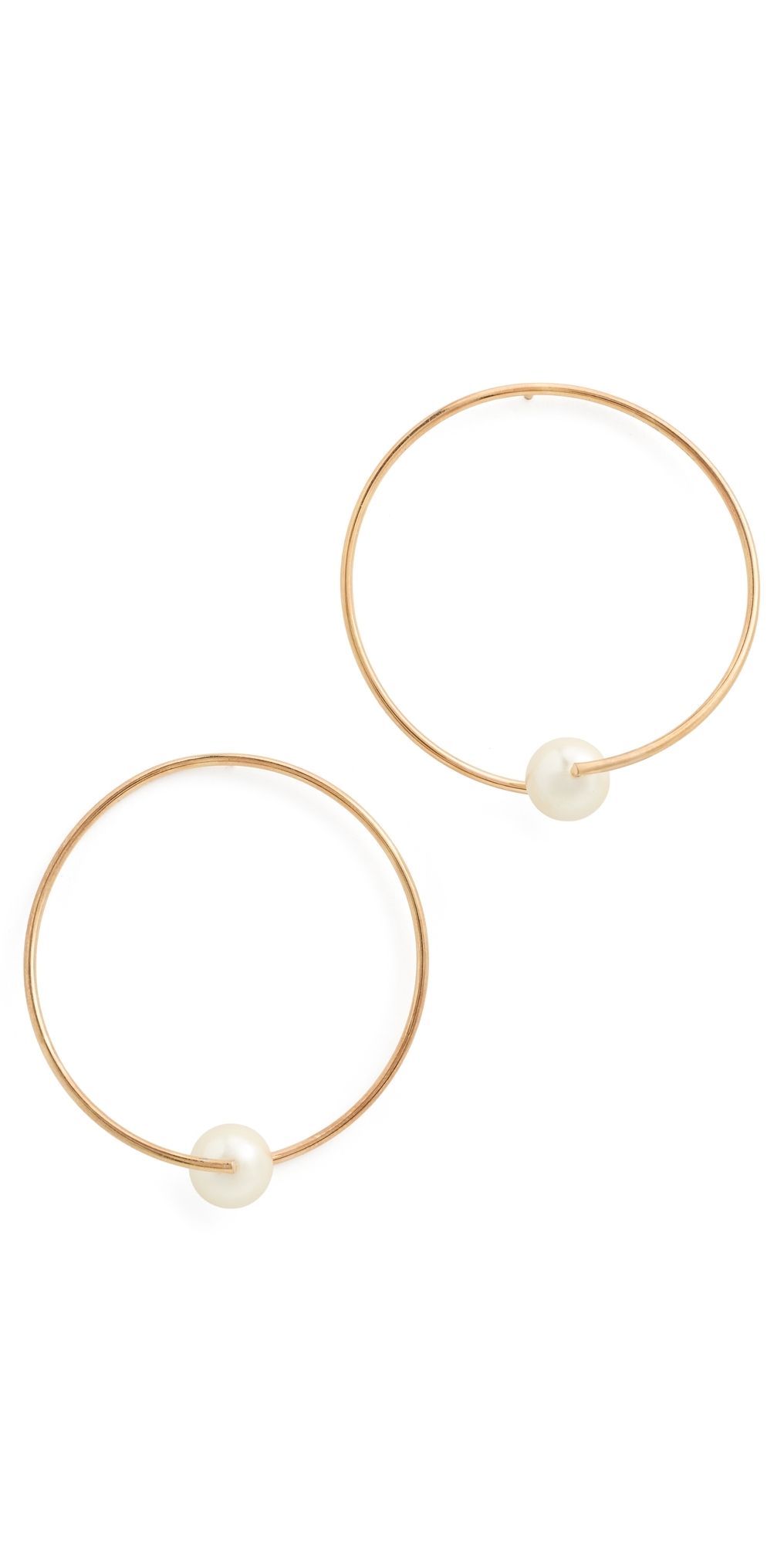 Alexa Leigh Large Pearl Circle Earrings Yellow Gold One Size