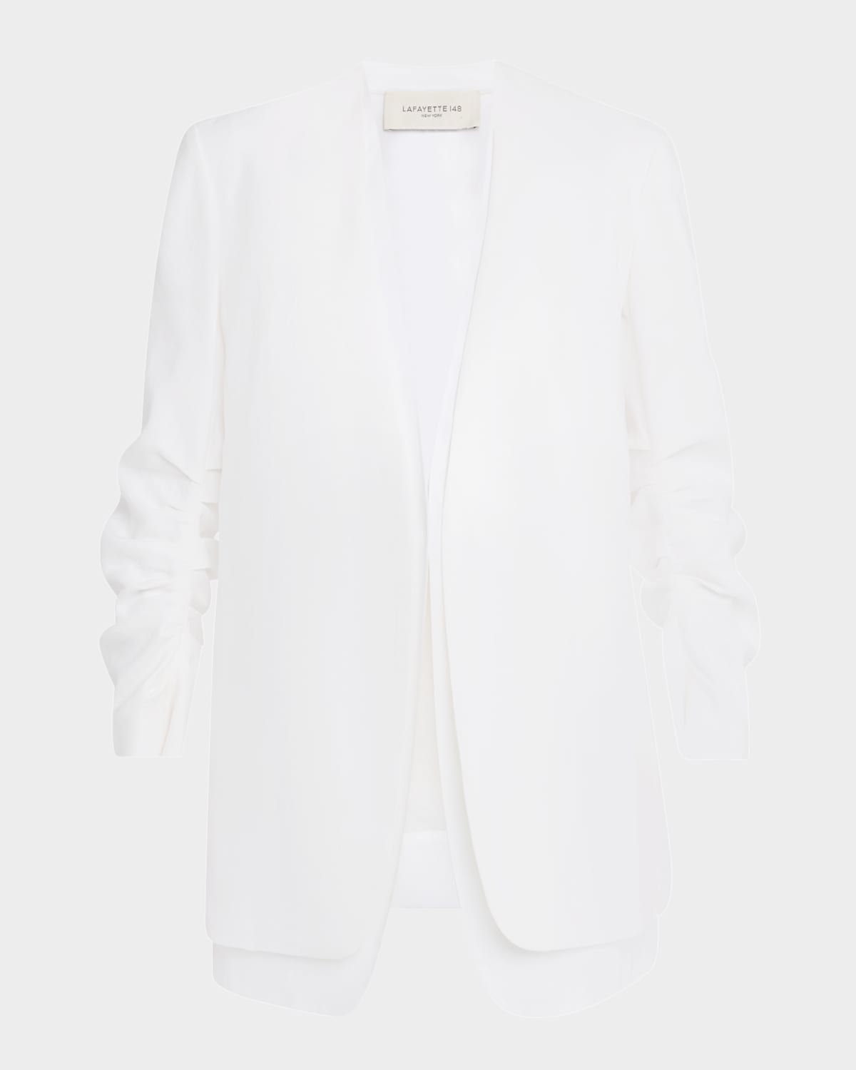 Layered Pleated-Sleeve Blazer