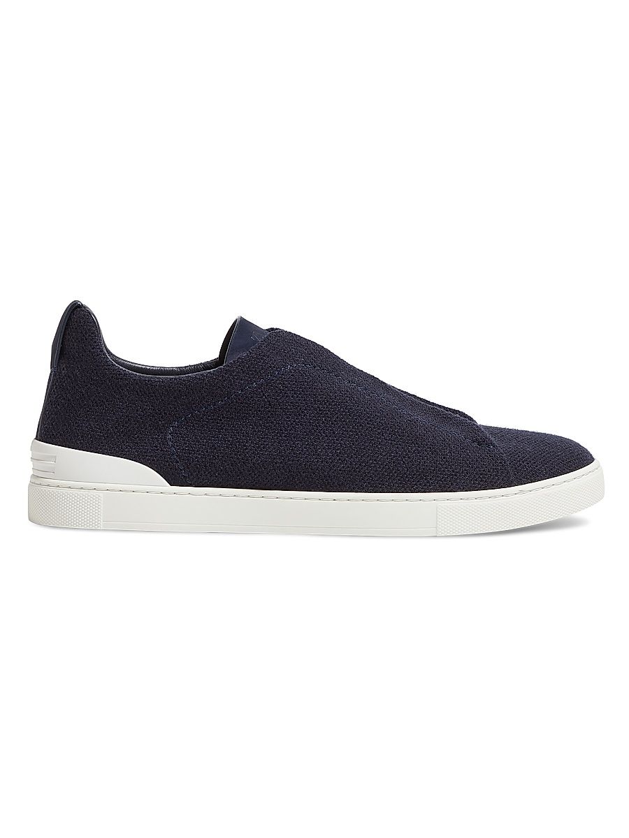 Men's Oasi Cashmere Triple Stitch Sneakers - Navy Blue - Size 9