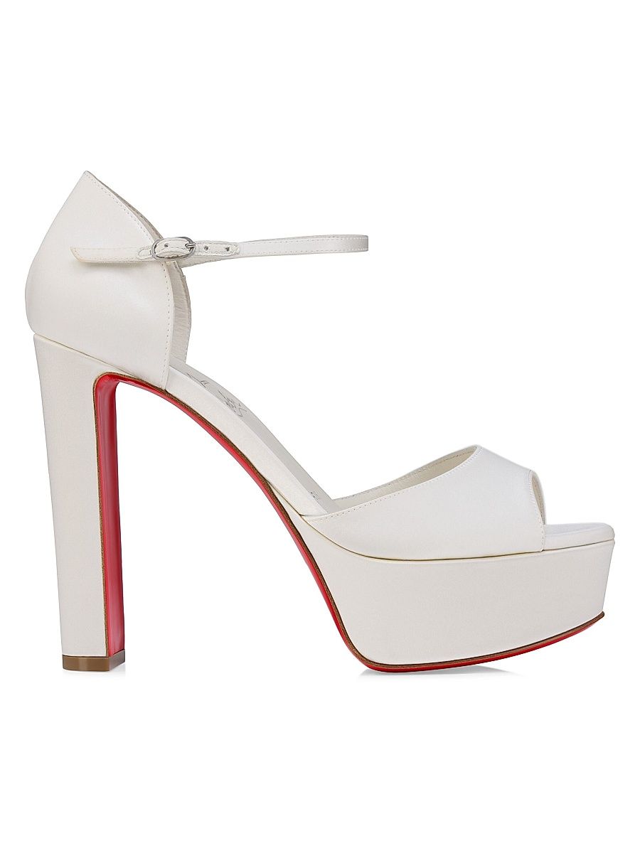 Women's Sandaloo 130MM Satin Sandals - Ivory - Size 12