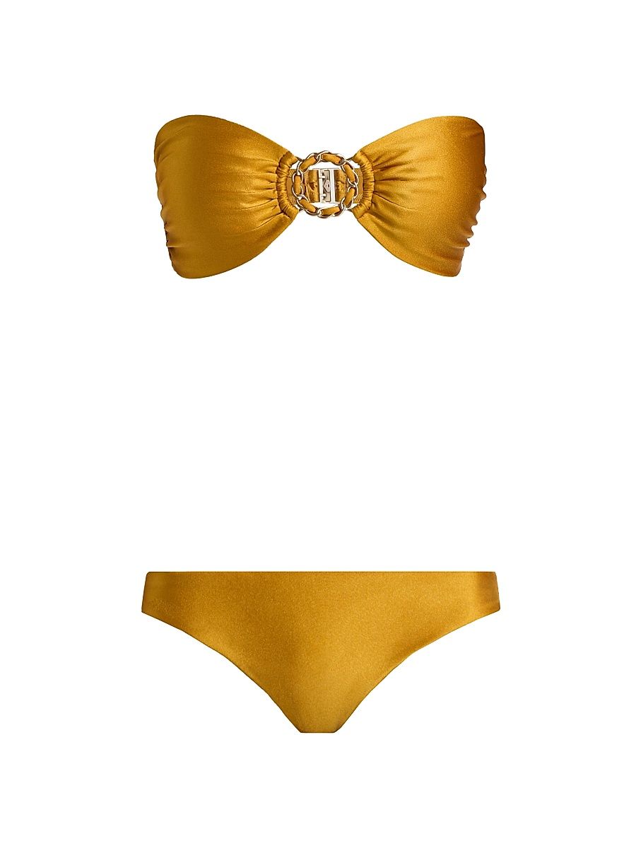 Women's Roselight Chain-Trim Bikini - Mustard - Size 8