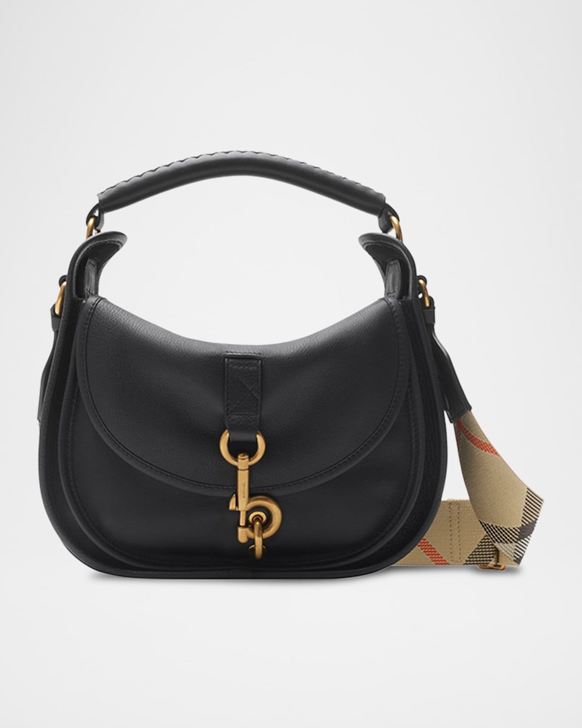 Small Clip Leather Messenger Bag