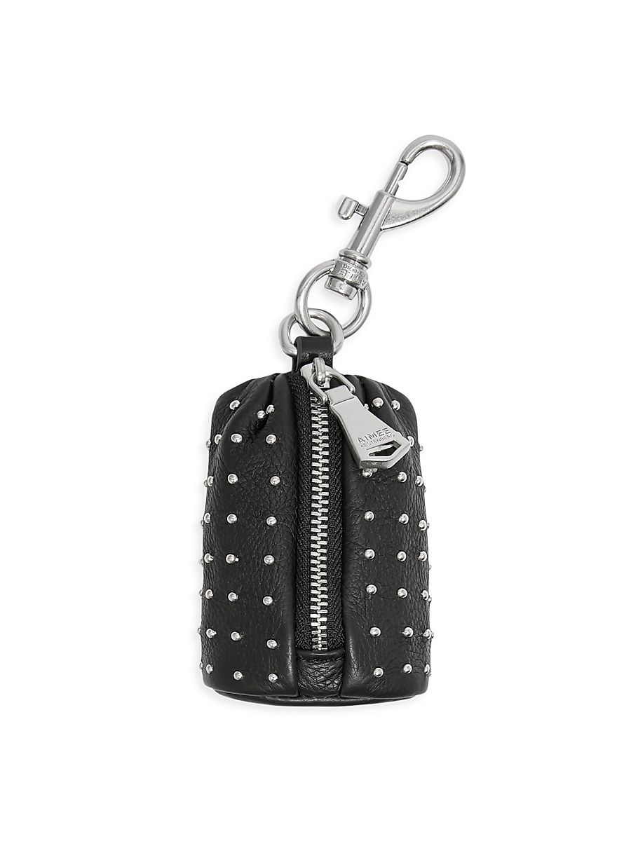 Women's Tamitha Leather Keyfob - Black Studded