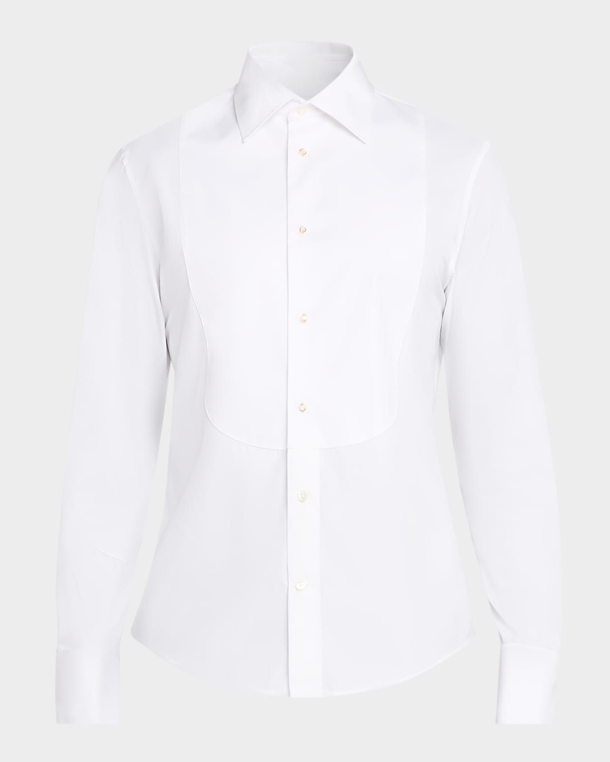 Men & apos;s Slim Fit Cotton Bib-Front Tuxedo Shirt