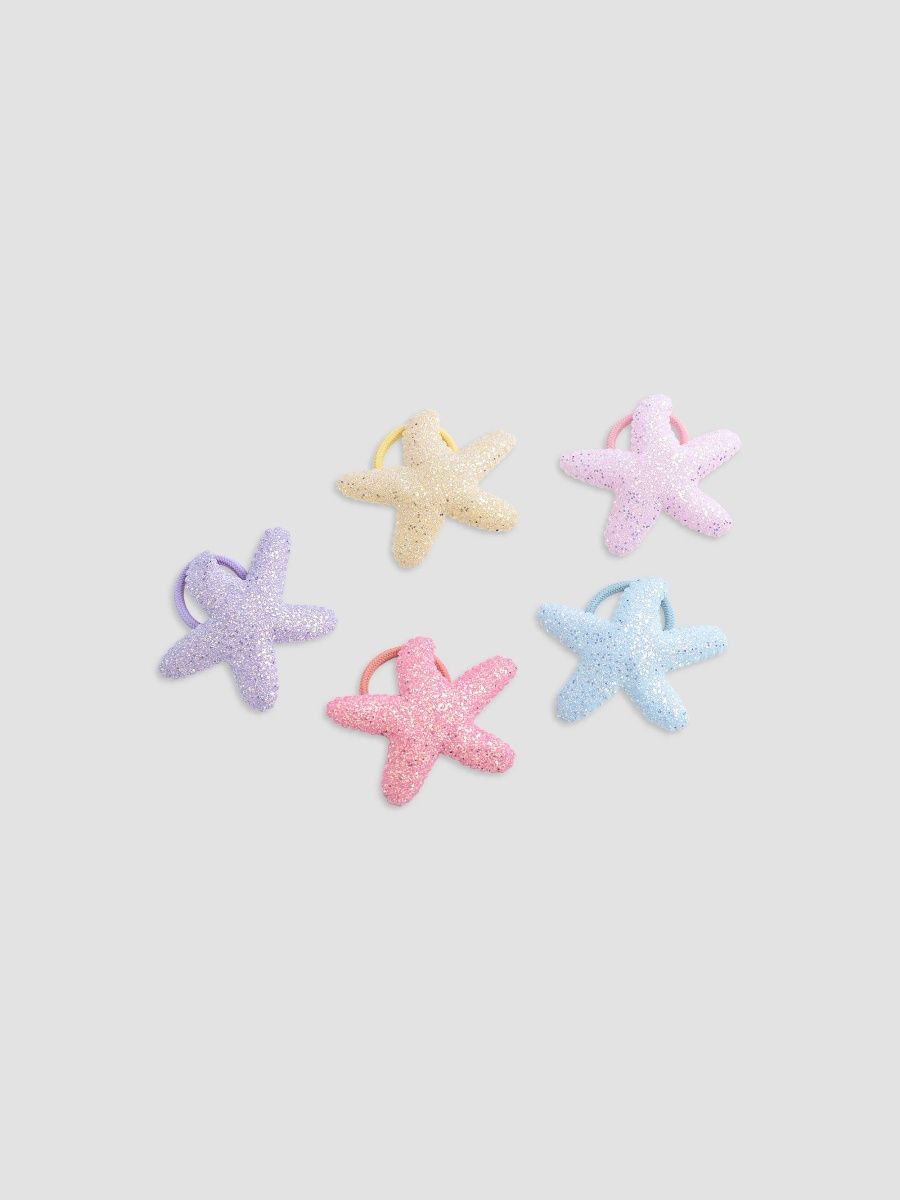Mimi Tutu Girl's Girl's Glitter Star Hair Tie Set - Multicolor