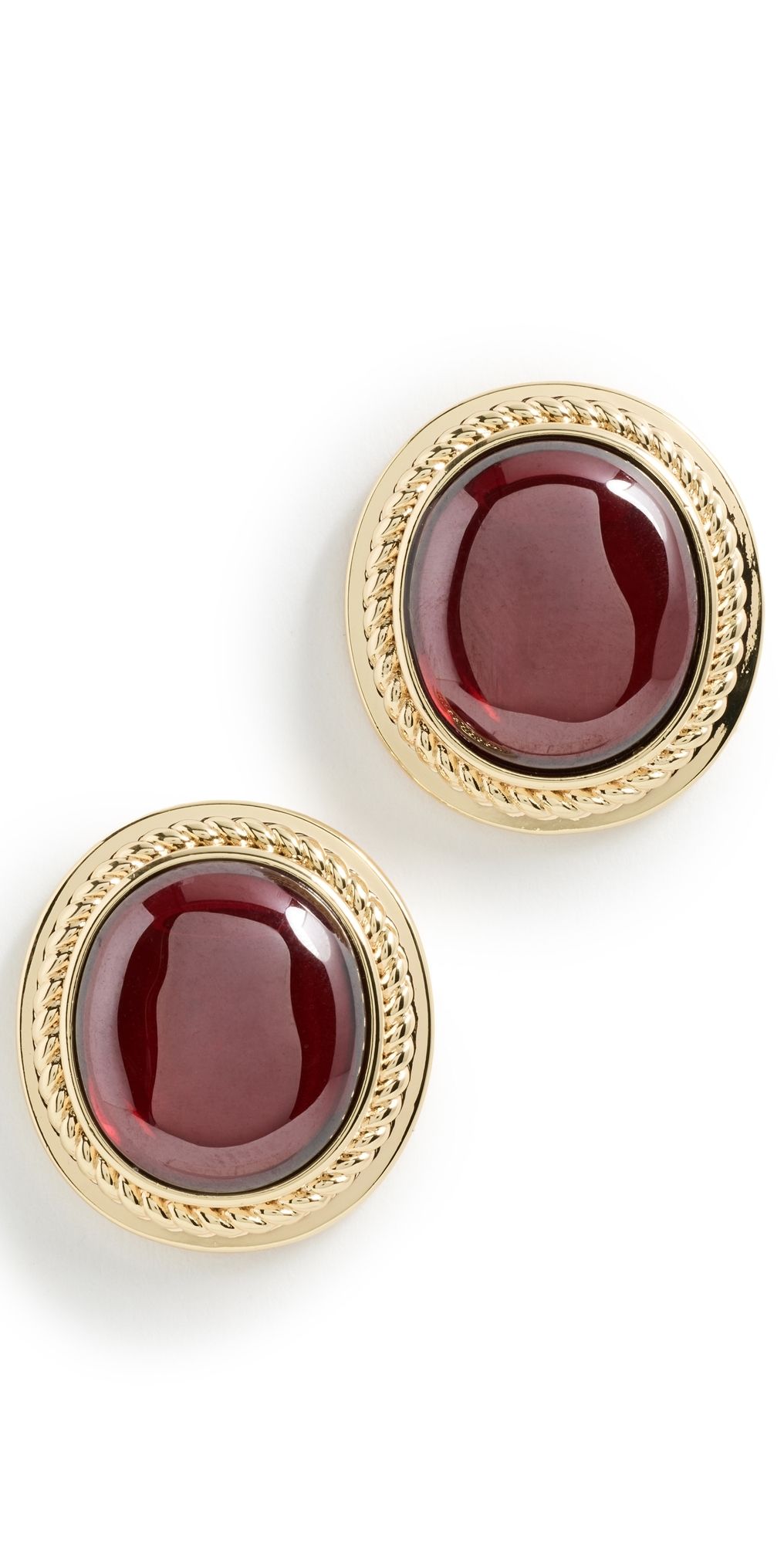 Luv Aj The Elizabeth Garnet Studs Gold One Size
