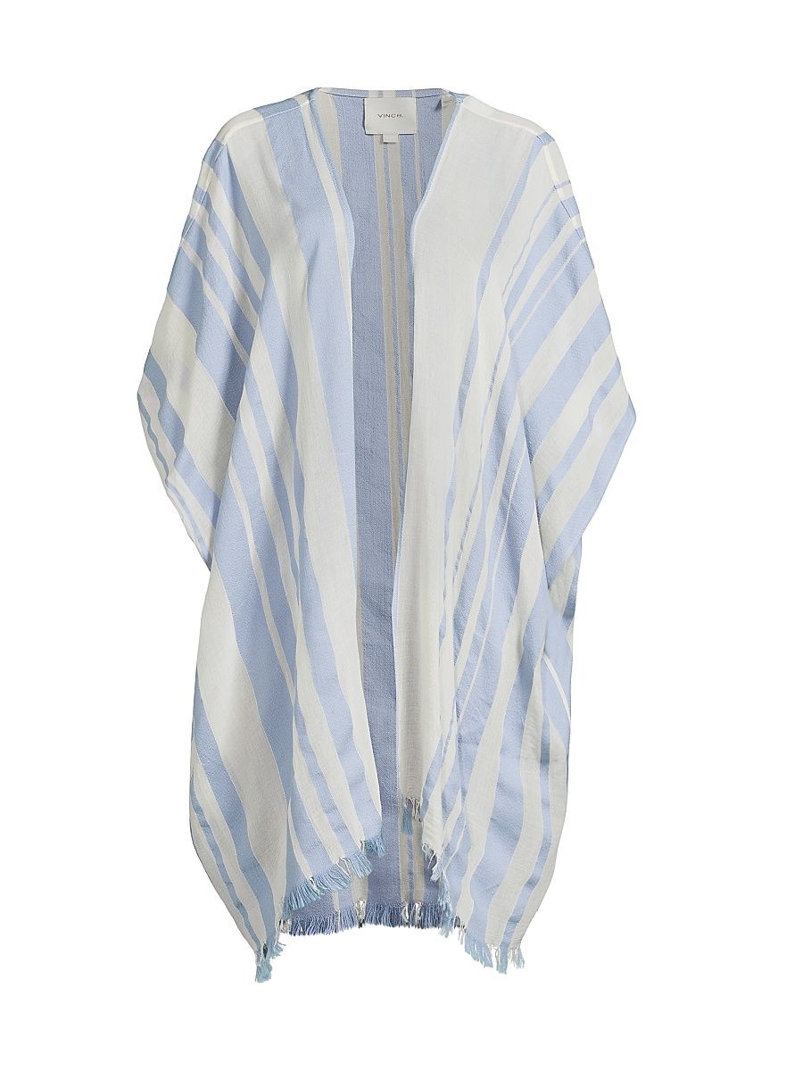 Women's Oversized Stripe Cotton Caftan - Off White