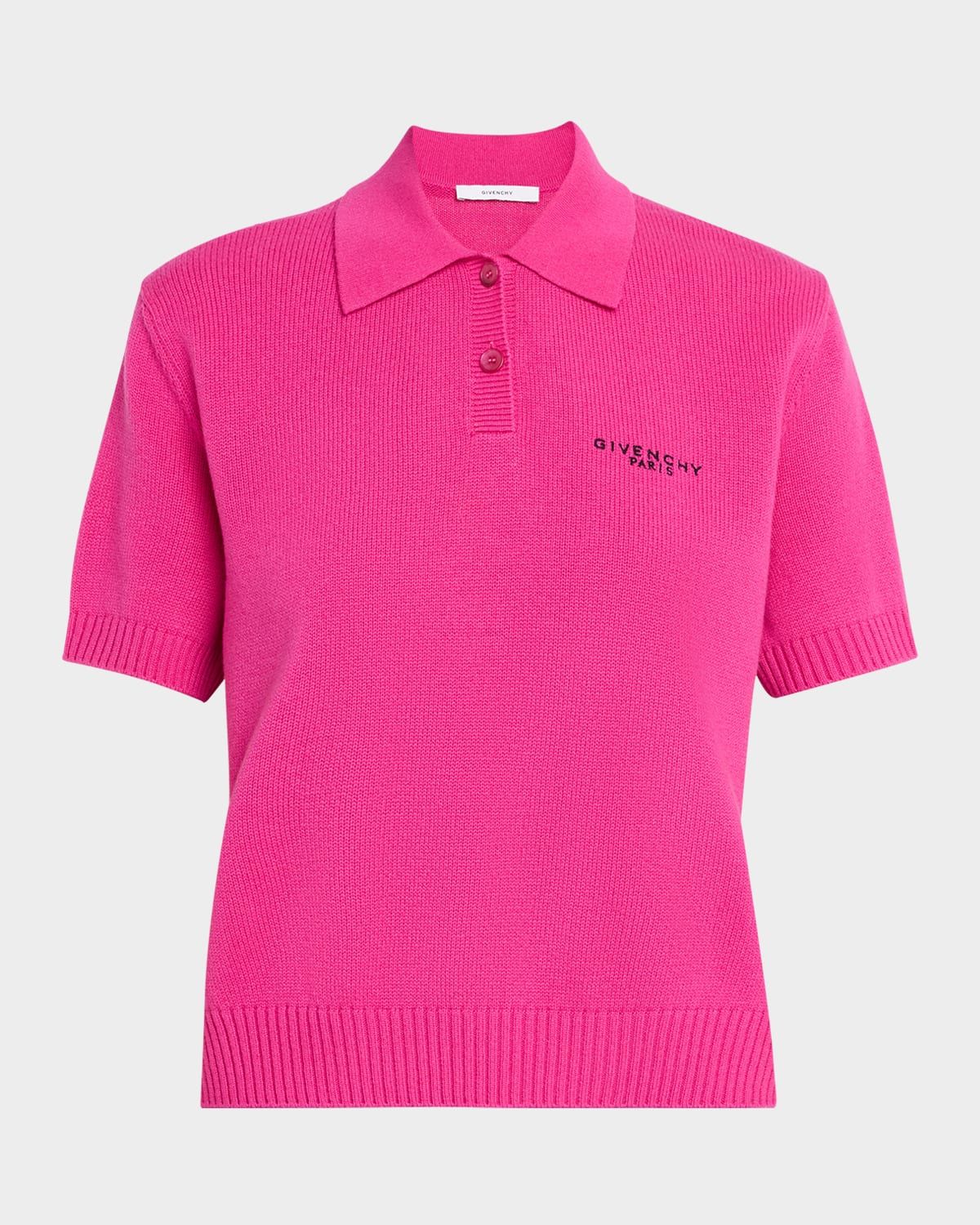 Short-Sleeve Cashmere-Wool Polo Shirt