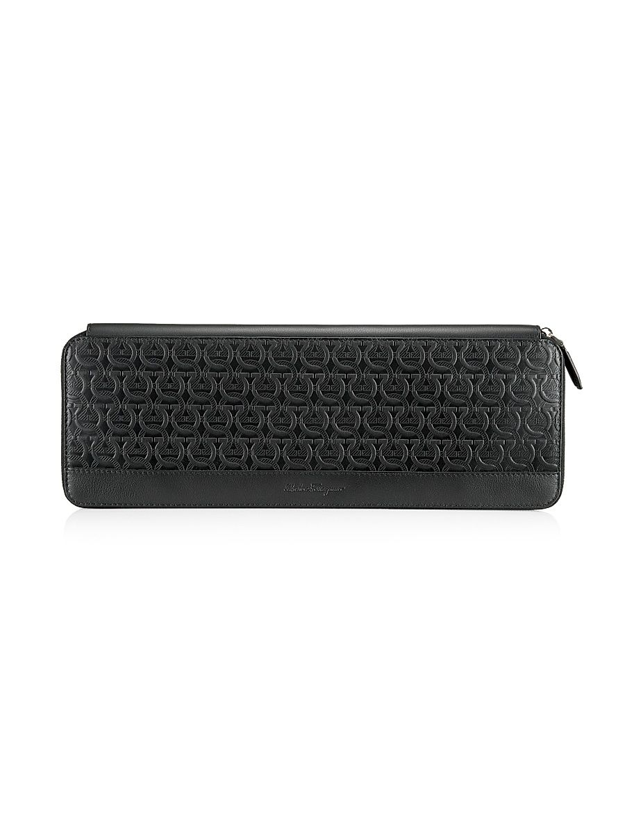 Men's Travel Embossed Toiletry Bag - Black