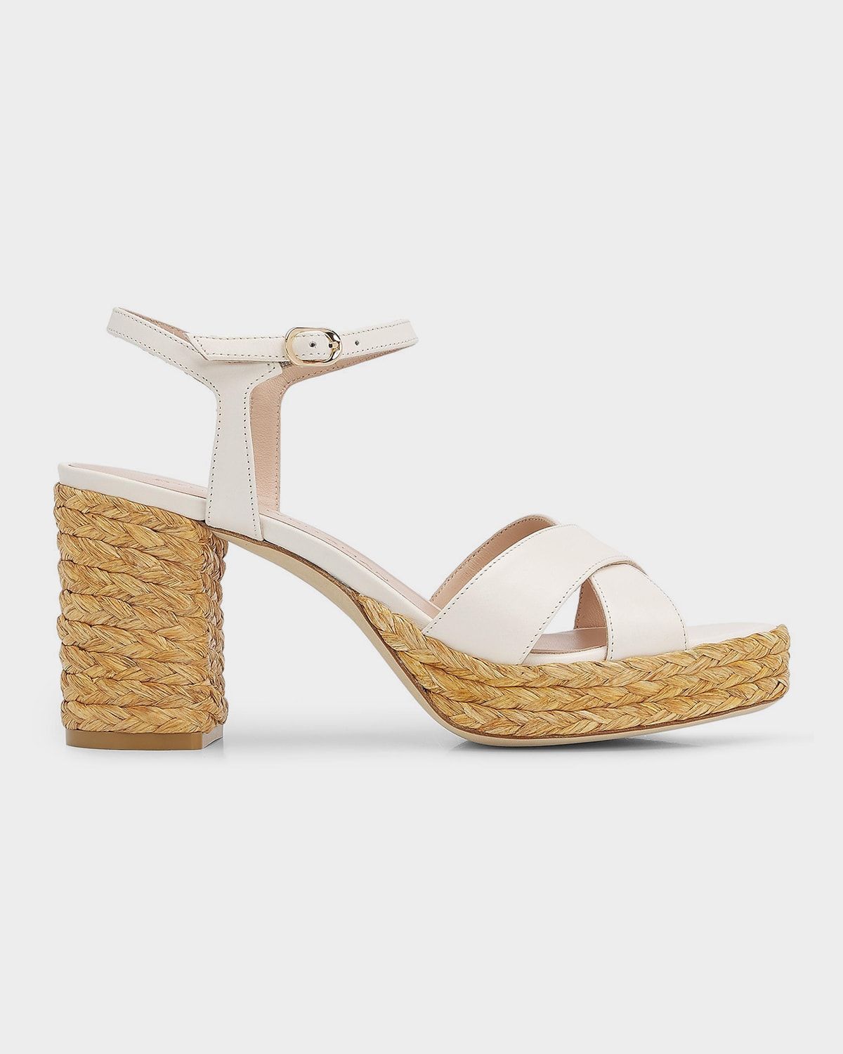 80mm Dayna Leather Espadrille Platform Sandals