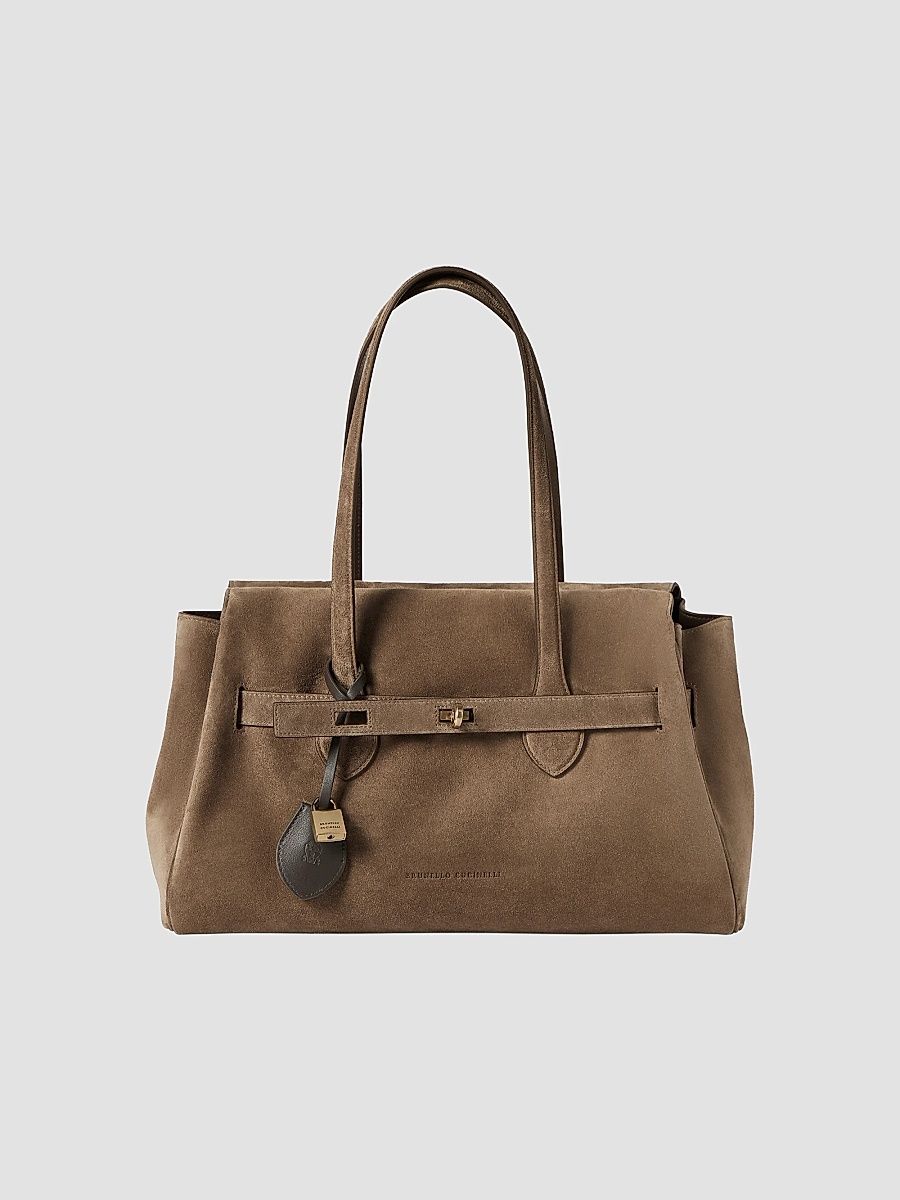 Women's Explorer Shoulder Bag in Suede - Bark