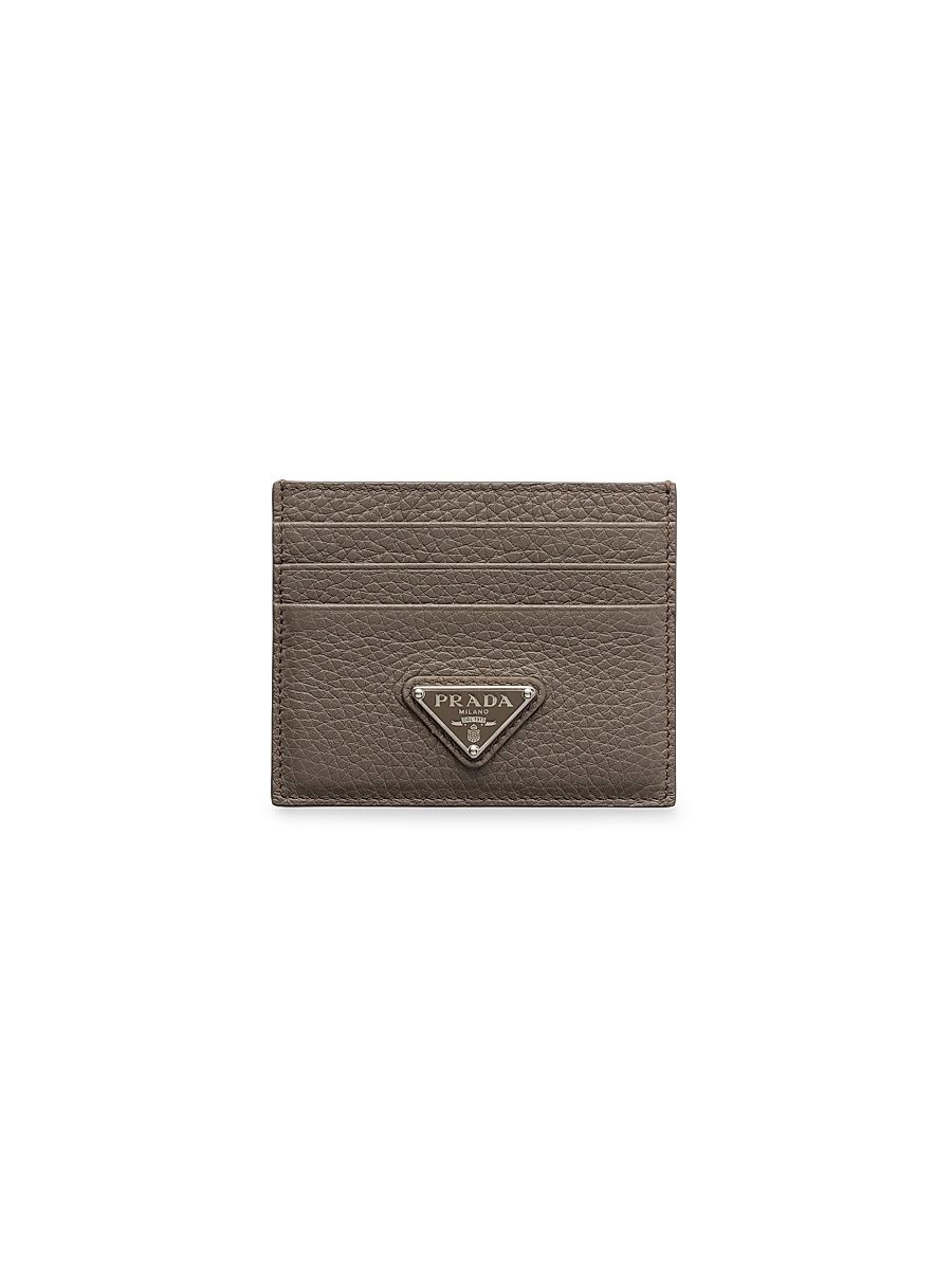 Men's Leather Card Holder - Grey